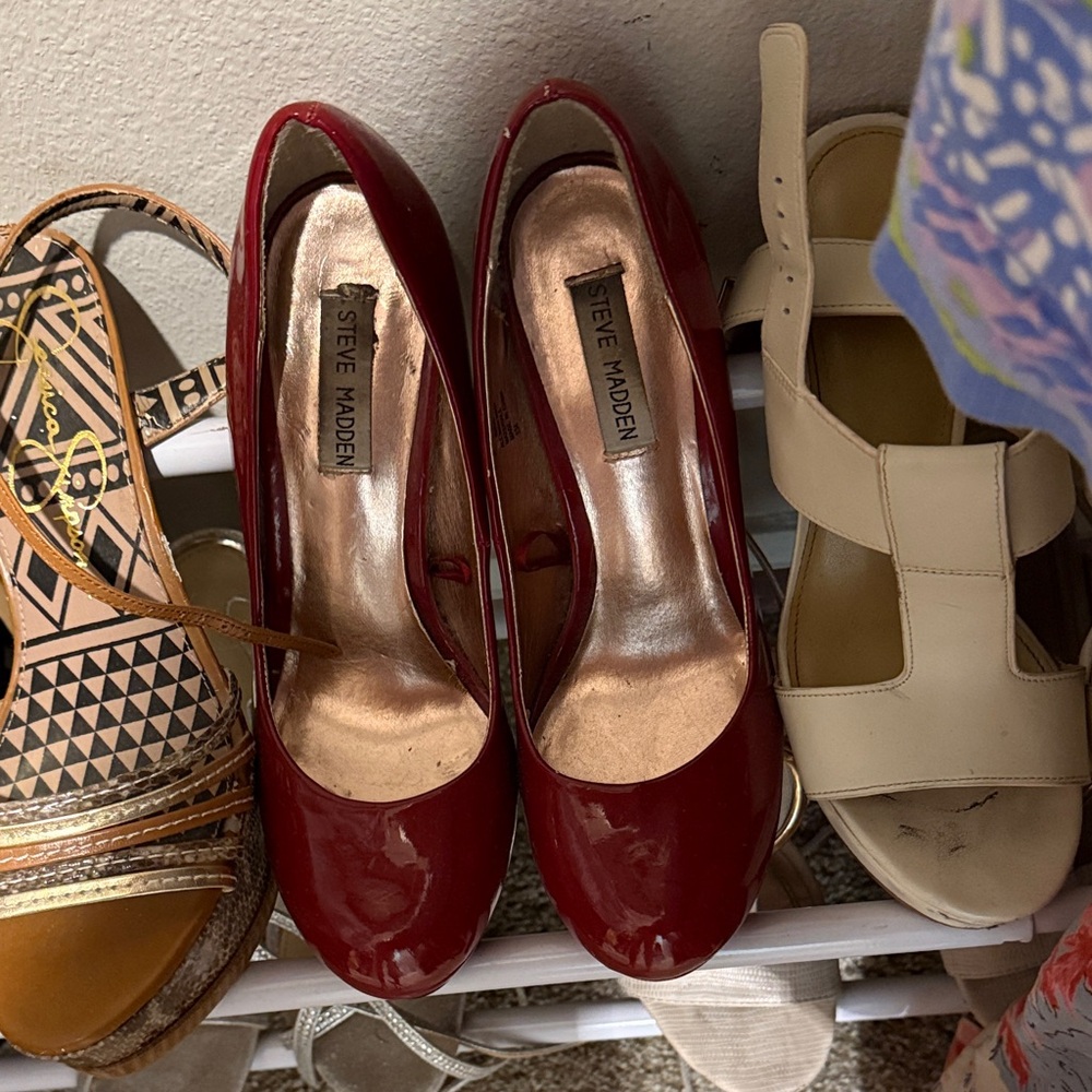 Steve Madden Glossy Red Heels